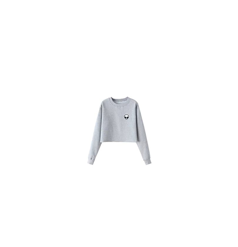 Fashion YouPue Mujer Manga Larga de Sudaderas Cuello Redondo Tops Color Sólido Gris