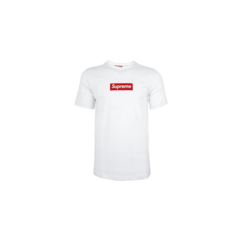 Moda Supreme Italia - Camiseta con diseño Hombre suts 1103 Blanco Dope Skate Streetwear Mode White-Red