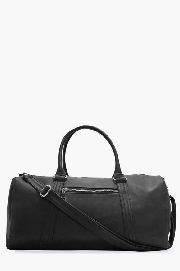 Fashion Black Smart PU Holdall Bag | boohooMAN