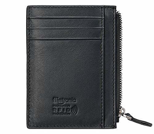 Producto flintronic Tarjetas de Crédito Slim Moda RFID Bloqueo Monedero de Cuero