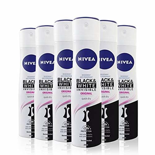 Belleza NIVEA Black & White Invisible Original Spray en pack de 6