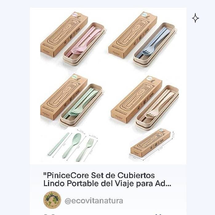 Producto Set de Cubiertos Lindo Portable del Viaje de paja de trigo 