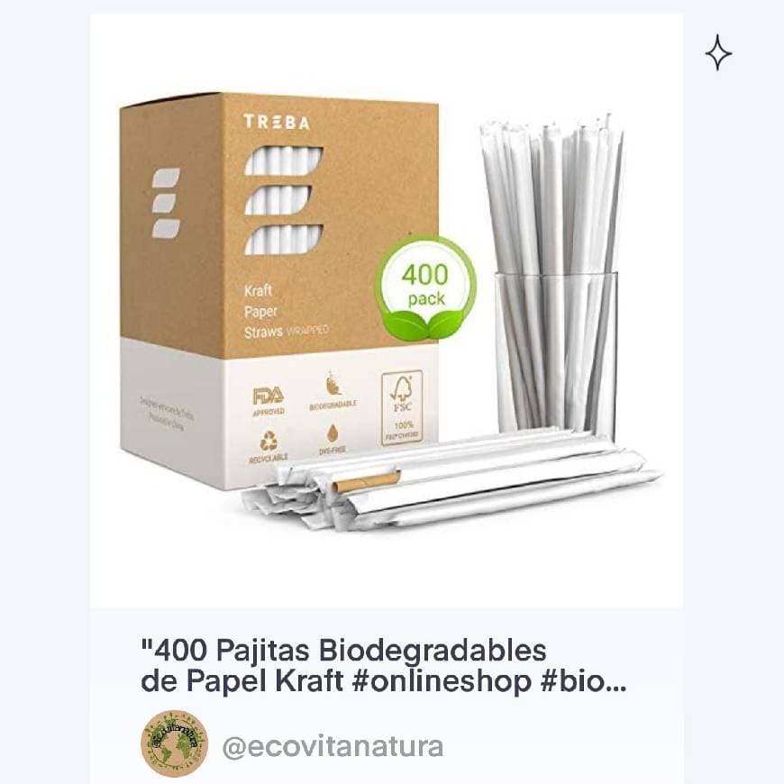 Producto 400 Pajitas Biodegradables de Papel Kraft