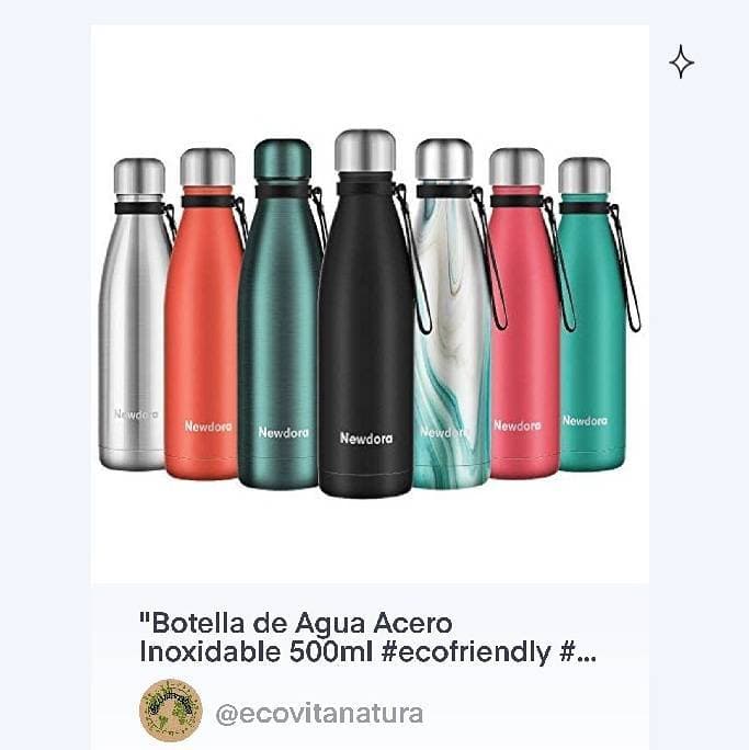 Producto Botella de Agua Acero Inoxidable 500ml #ecofriendly #ecoamig