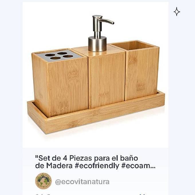 Producto Set de 4 Piezas para el baño de Madera #ecofriendly 