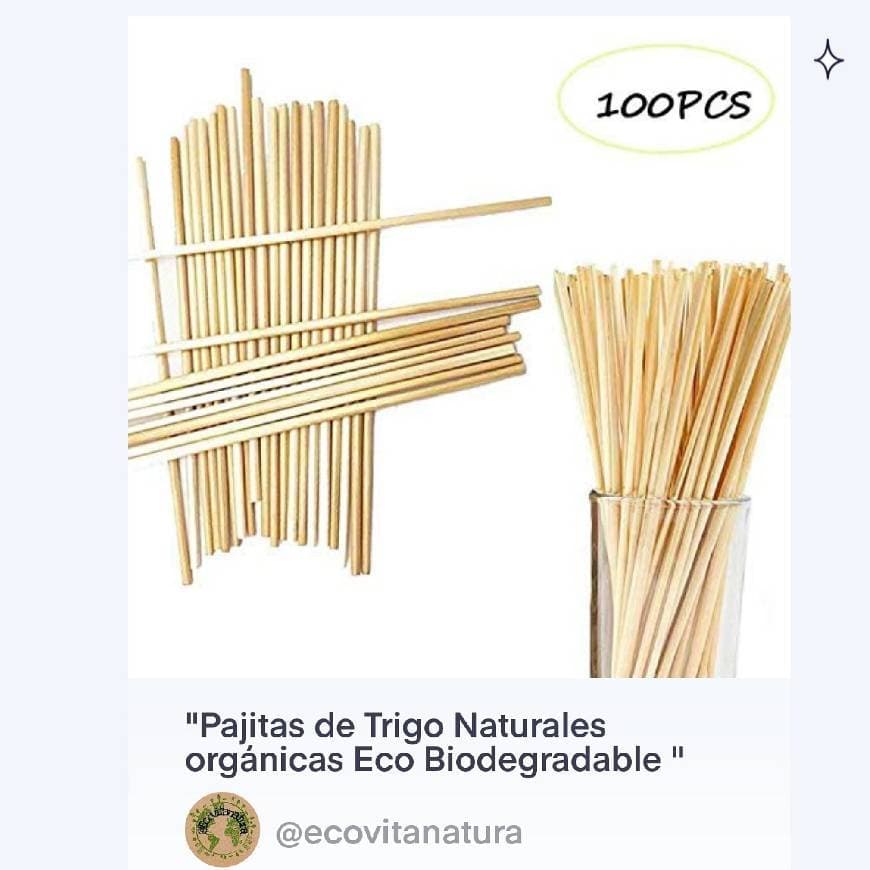 Producto Pack de 100 pajitas de Trigo Naturales orgánicas Eco Bio