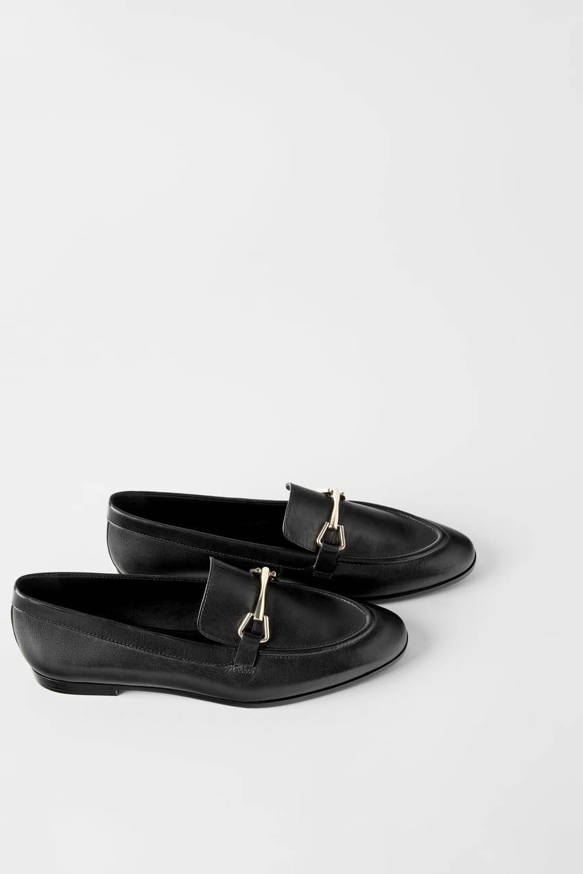 Fashion Mocassins de Couro Zara