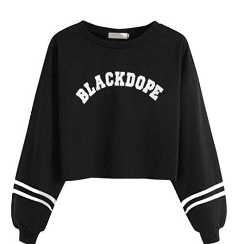 Fashion Mujer Sudaderas Cortas, Venmo 2017 Otoño BLACKDOPE Impresión Manga Larga Blusa Tops