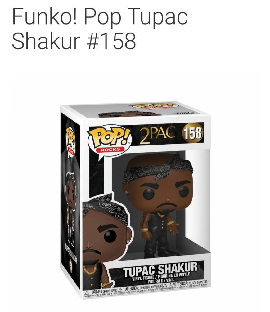 Fashion Funko! Pop Tupac Shakur #158