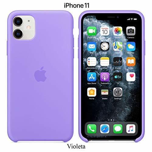 Electronic Funda Silicona para iPhone 11 Silicone Case, Logo Manzana, Textura Suave, Forro