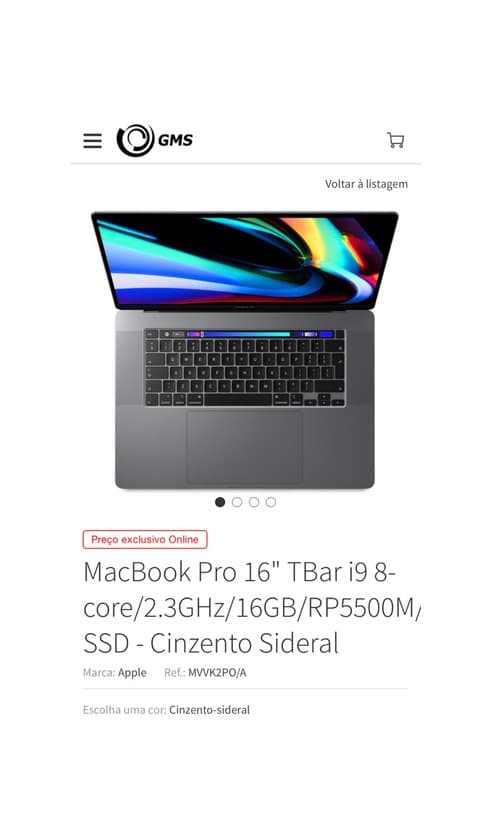 Product MacBook Pro’16 polegadas