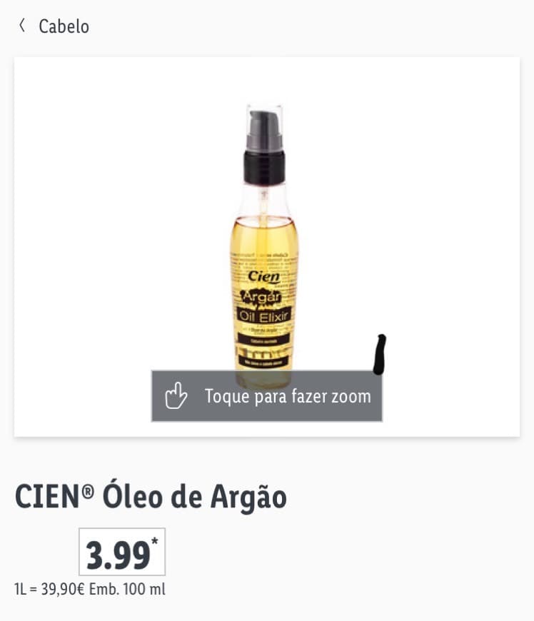 Producto CIEN Óleo de Argão 