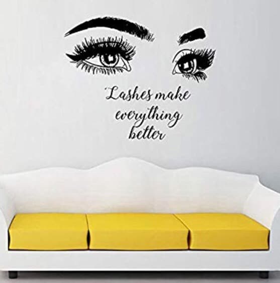 Product vinilo para pared de ojos con una frase 