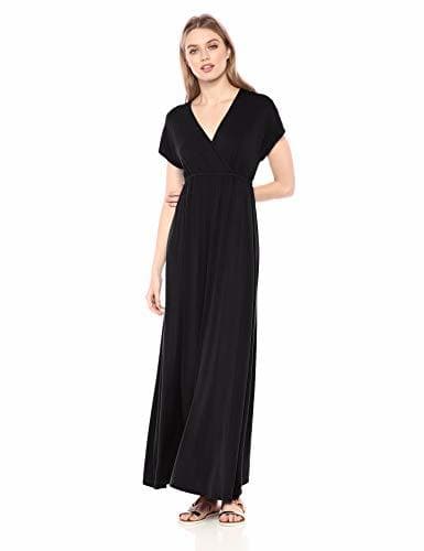 Product Amazon Essentials - Vestido maxi de sobrepelliz para mujer, Negro, US M