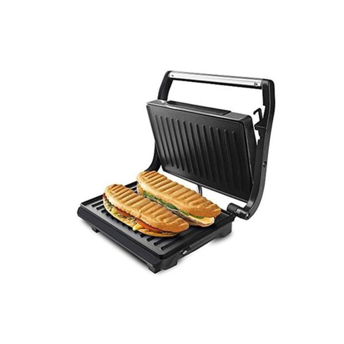 Home Taurus Grill & Toast Sandwichera, Acero Inoxidable, Color Negro