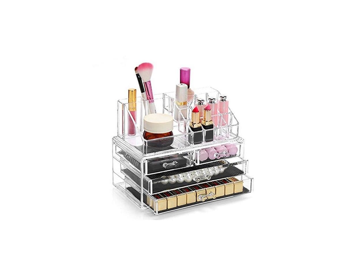 Home Display4top Caja acrílica Estante de maquillajes Maquillaje Cosméticos Joyería Organizador