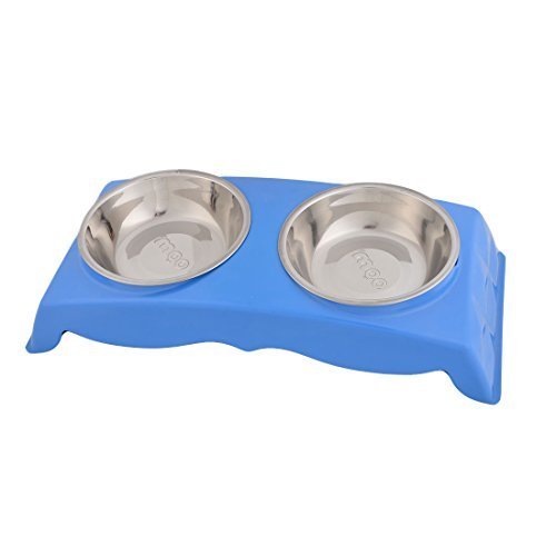 Product DealMux Metal Início Duplo Bacia Design Cão de filhote de Cachorro Pet