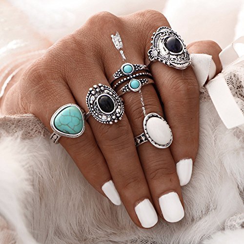 Moda 5piezas Anillos Mujeres Boho