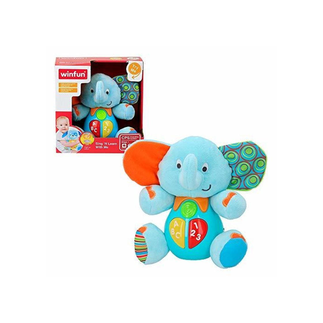 Producto winfun - Peluche Elefante para bebés que habla y luces de colores,