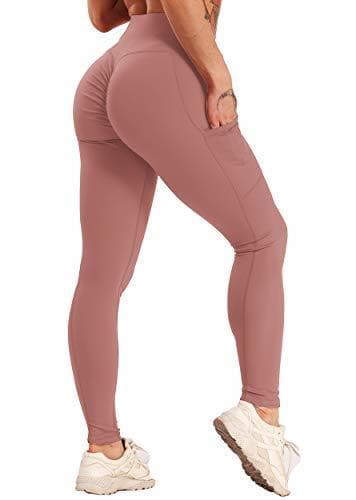 Product FITTOO Mallas Leggings Mujer Pantalones Deportivos Yoga Alta Cintura Elásticos Transpirables Rosa