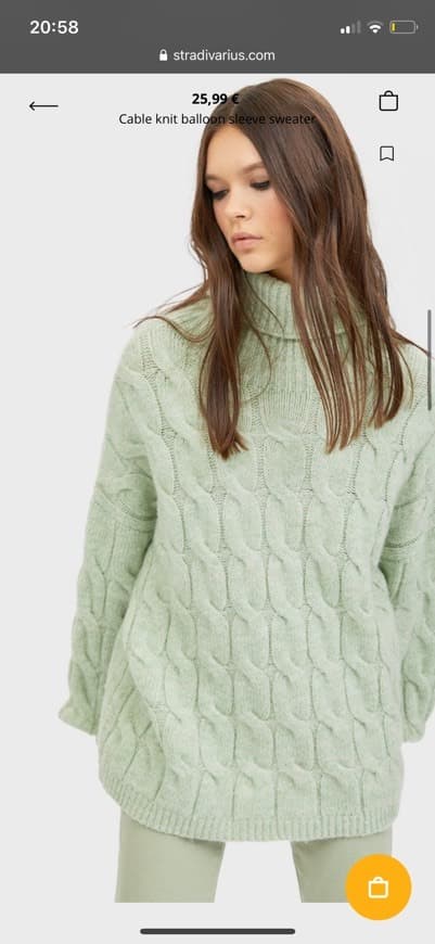 Moda Sweater de malha verde Stradivarius 