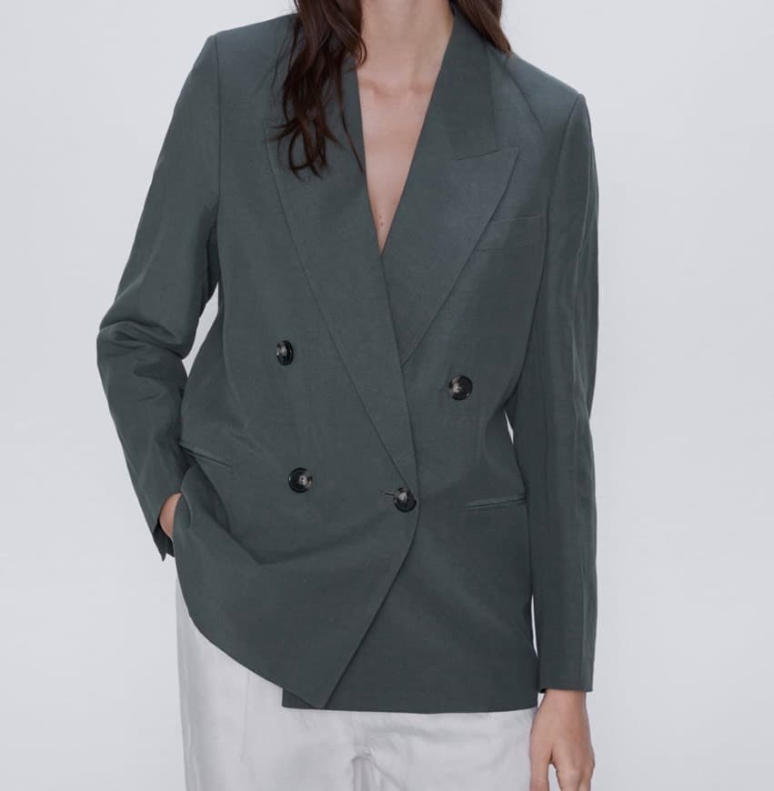 Moda Blazer Verde Seco - Zara