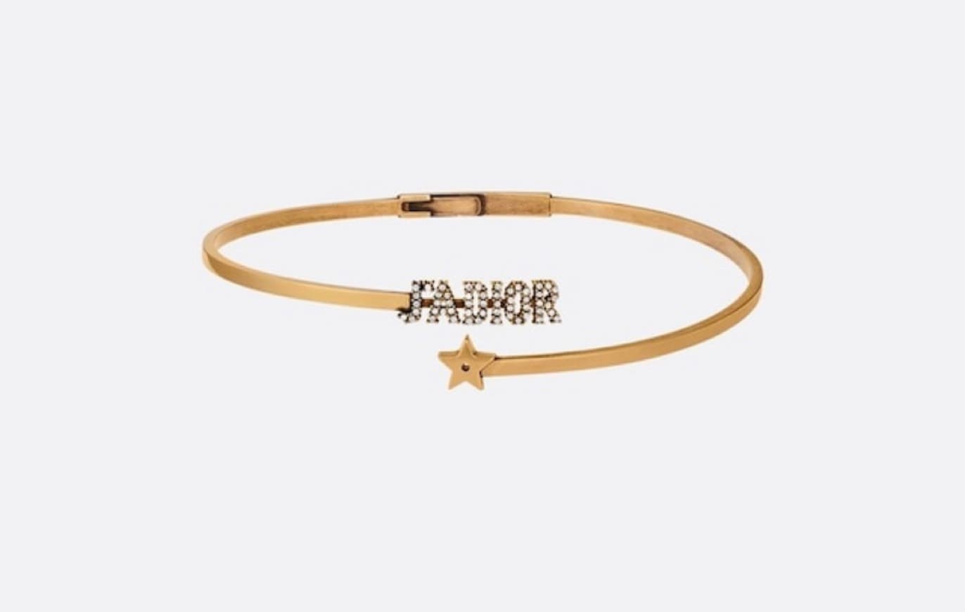 Product WHITE CRYSTAL ‘J’ADIOR’ ANTIQUE GOLD FINISH CHOKER