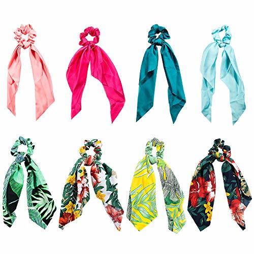 Beauty Pañuelos para el Pelo, Comius 8 Pcs Pañuelo para el cabello Scrunchies