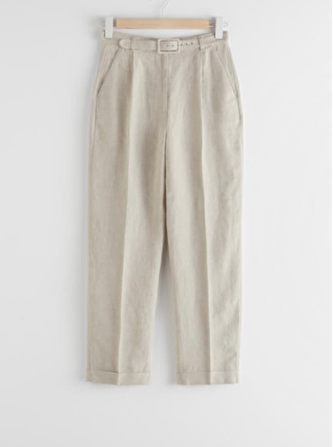 Producto High Rise Belted Linen Trousers