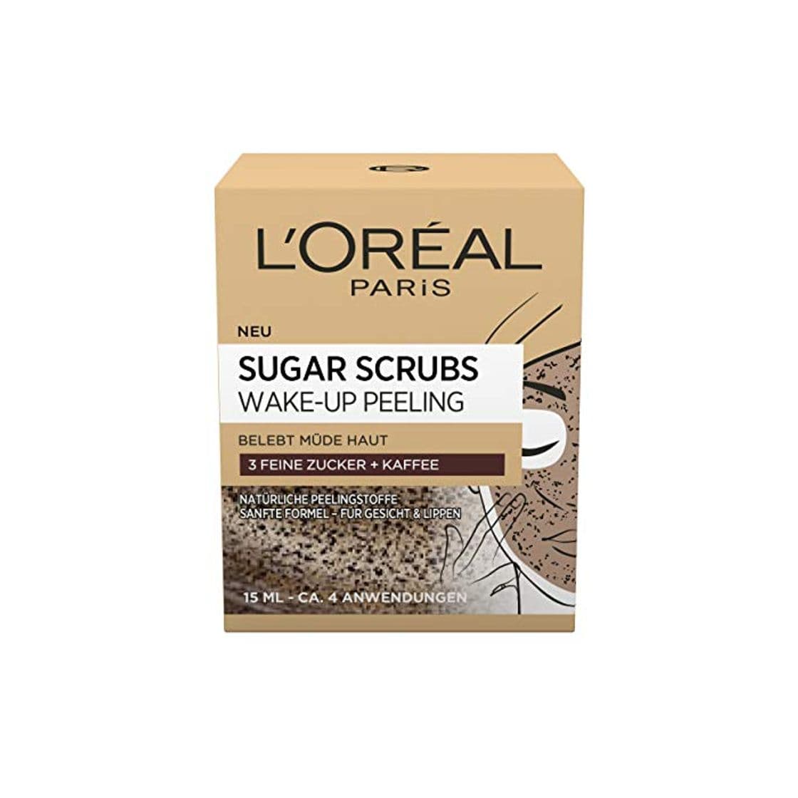 Beauty L'Oréal Paris Sugar Scrubs - Exfoliante facial, con azúcar y manteca de