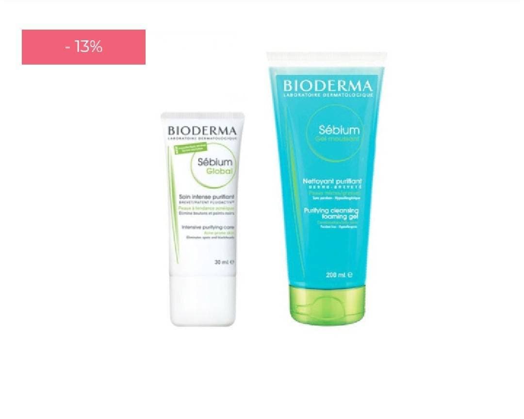 Fashion Bioderma sebium global + gel de limpeza peles mistas oleosas