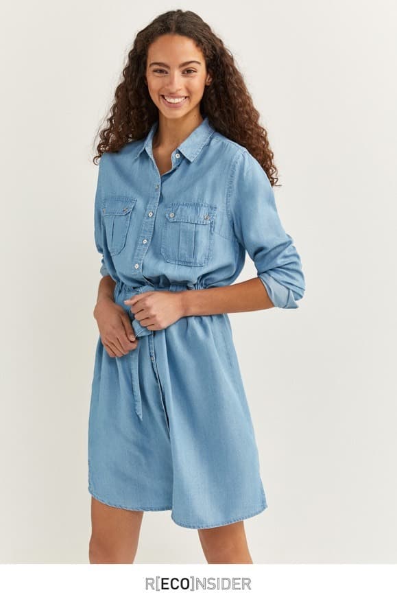 Fashion VESTIDO DENIM CAMISEIRO TENCEL 