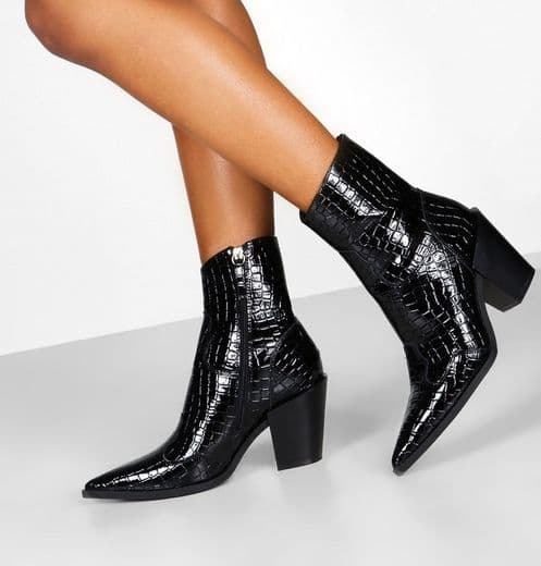 Product Botas estilo western en piel de cocodrilo