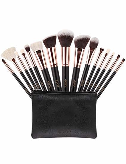 Belleza Kit de Brochas Maquillaje 15 Piezas Docolor Cerdas de Fibra Sintética Suave