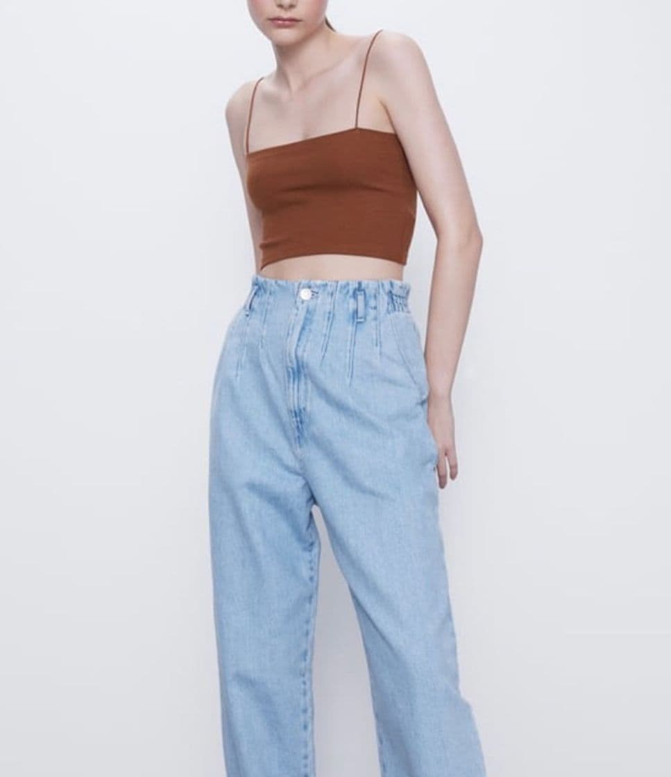 Moda Crop top com alças 