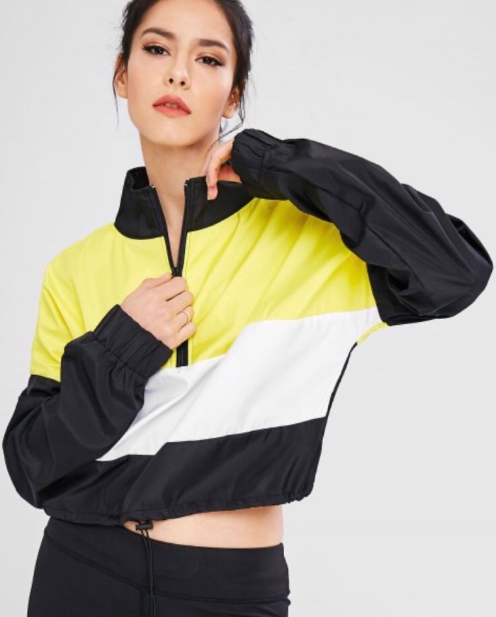 Product Color Block Zip Pullover Sport Jacket