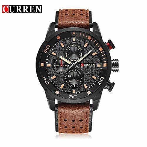 Product JYZ Curren M8250 Reloj de Correa de Cuero para Hombre Reloj mecánico