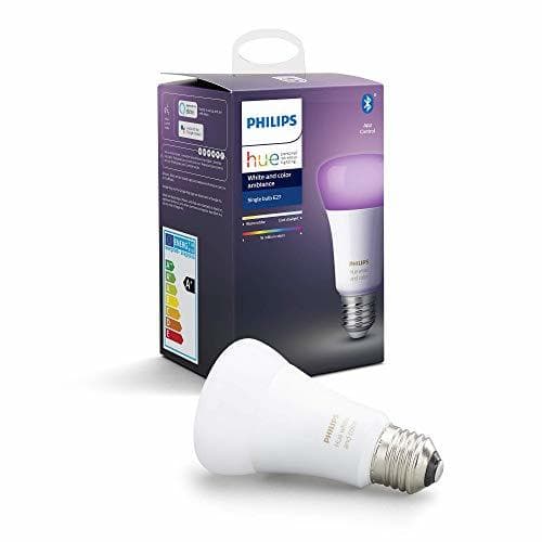 Elemento de la categoría hogar Philips Hue White and Color Ambiance bombilla LED inteligente E27, luz blanca