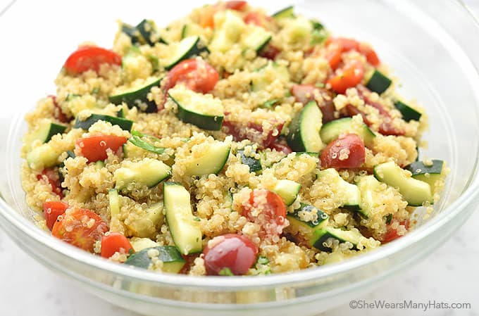 Moda Salada de quinoa, tomate e pepino