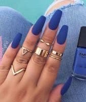 Moda Blue Matte Nails 