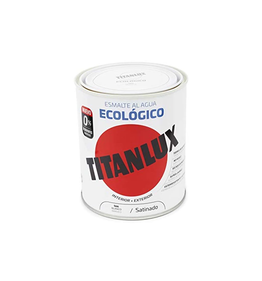 Product Titanlux - Esmalte agua ecologico santinado, Blanco, 750ML