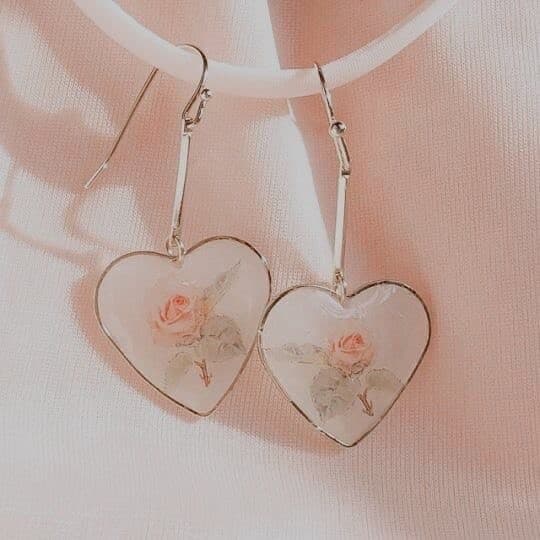 Moda Heart flower earrings 