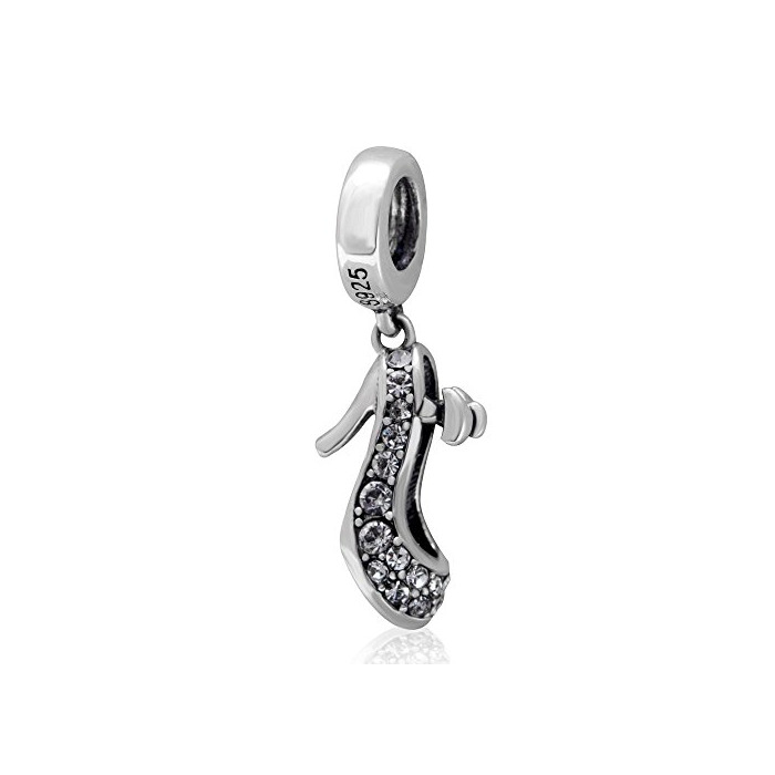 Product Tacón charms Dangle 925 plata de ley mujer charms Beads con circonitas cúbicas