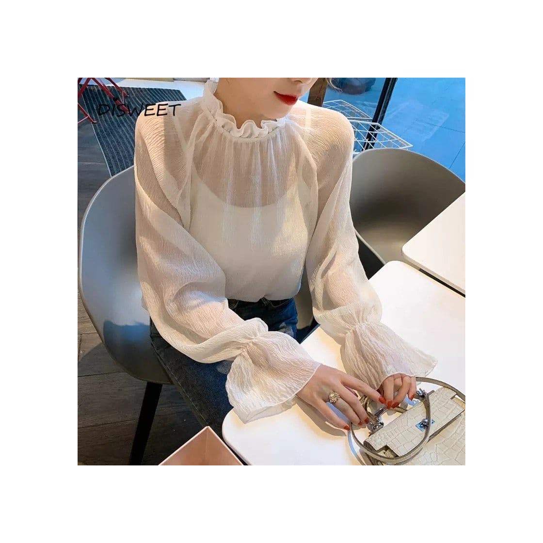 Product Beige Ruffled Blouse