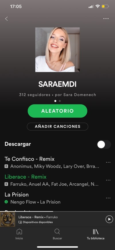 Canción Spotify ✨ Lista SARAEMDI