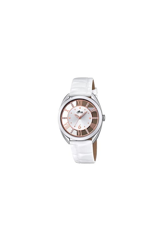 Producto Reloj Cuarzo Lotus para Mujer con Plata Y Blanco Cuero 18224/1