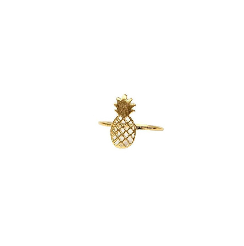 Moda Tamaño 7 anillo piña Boho Chic