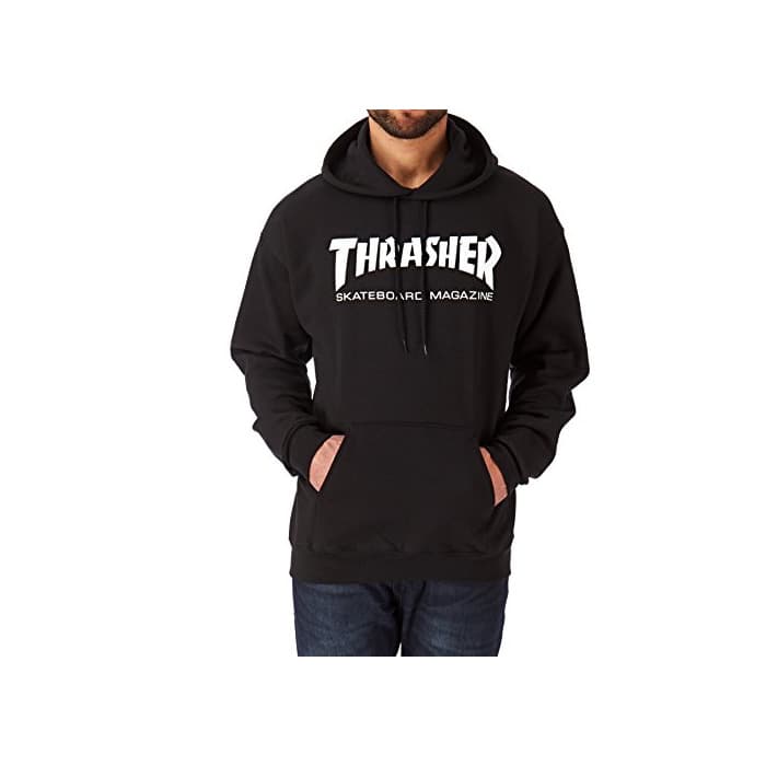 Moda SUDADURA CON CAPUCHA THRASHER SKATE MAG NEGRO - S