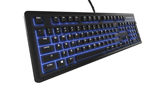 Electrónica SteelSeries Apex 100, Teclado para Juegos, con retroiluminación Azul, Teclas Macro, Gestión