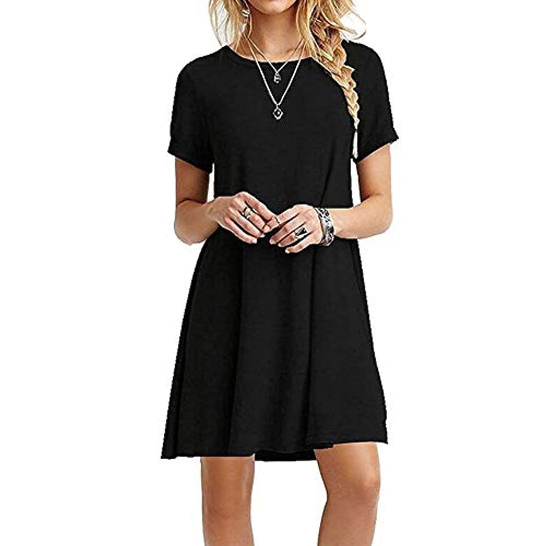 Product ZNYSTAR Mujeres Suelto Casual Vestido de Camiseta Cuello Redondo